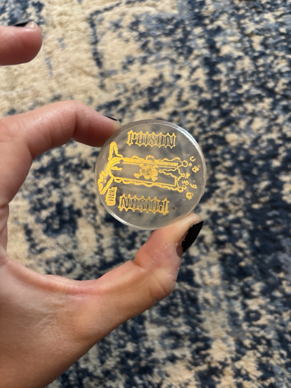 Vintage 90s POGS Slammer Whammer Clear Poison Gold POG gold metallic 