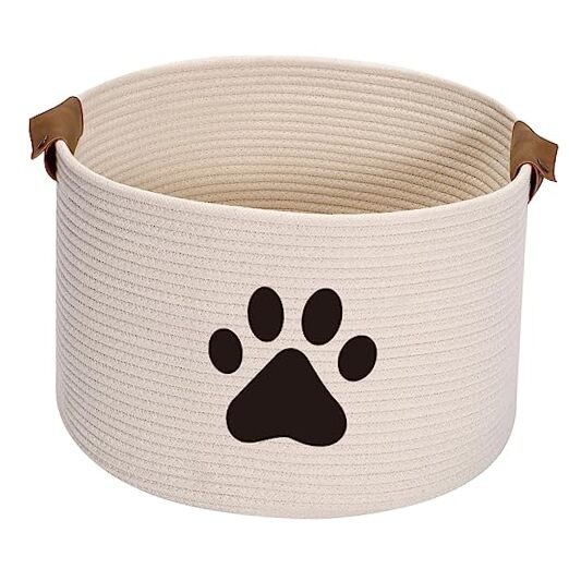  Dog toy bin pet cat toy box baskets in large suff storage - Perfect for Beige