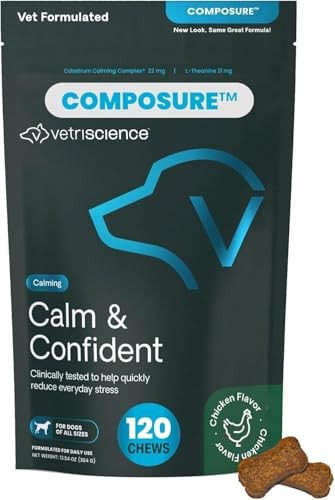 VetriScience Calm & Confident Chews, Clinically Tested Calming Supplement for