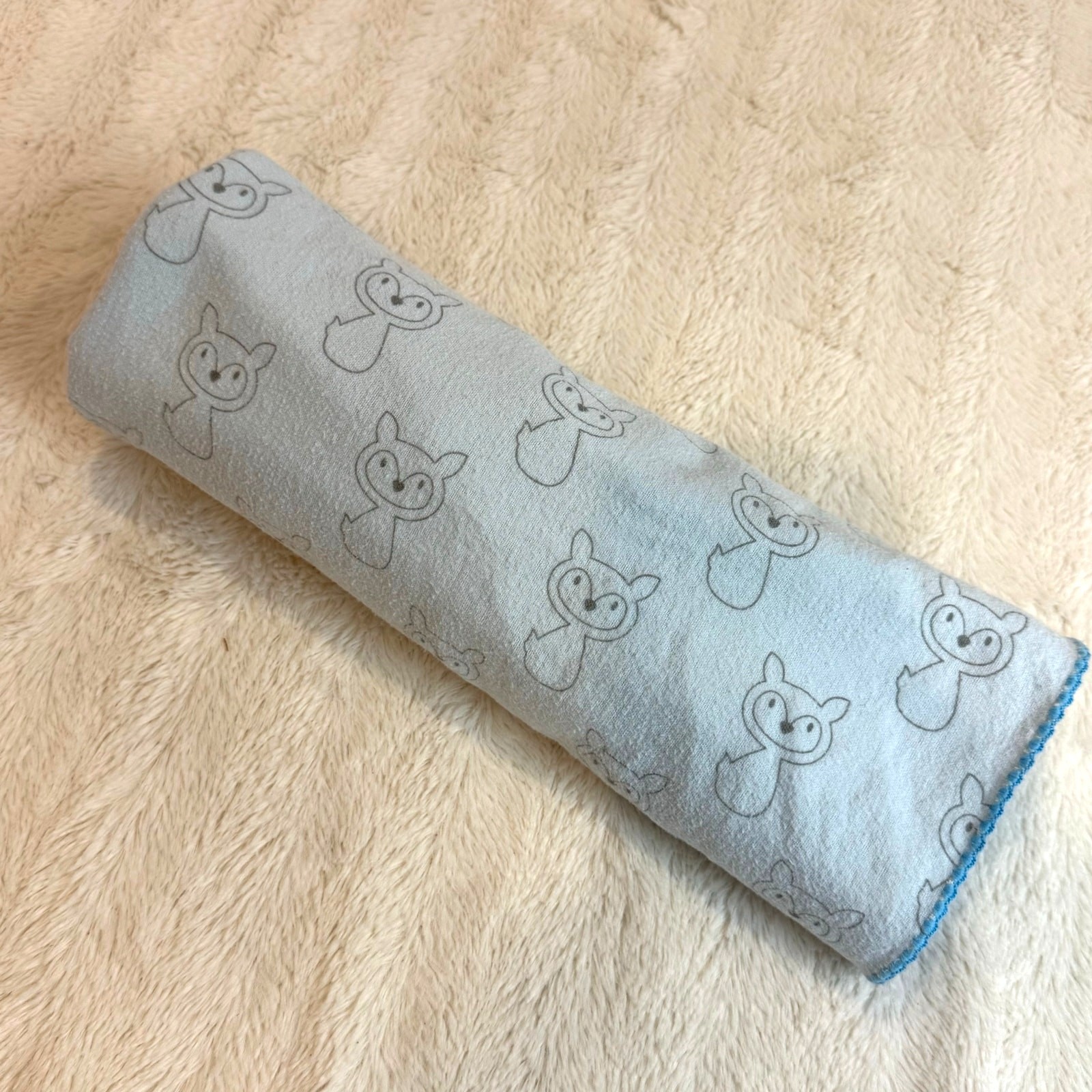 Blue Fox Print Cotton Flannel Swaddle Designs Baby Blanket 40x40