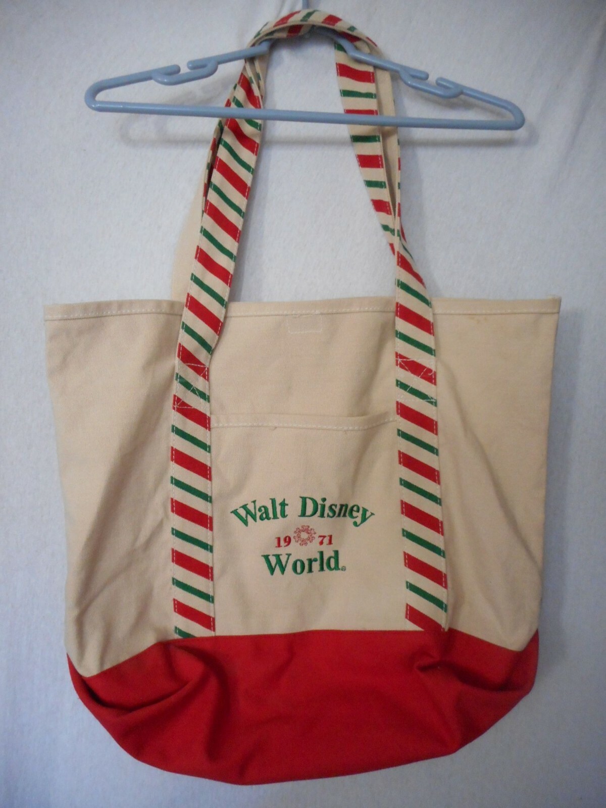 WALT DISNEY WORLD 1971 CANVAS TOTE BAG BEACH BAG THEME PARK SOUVENIR CHRISTMAS