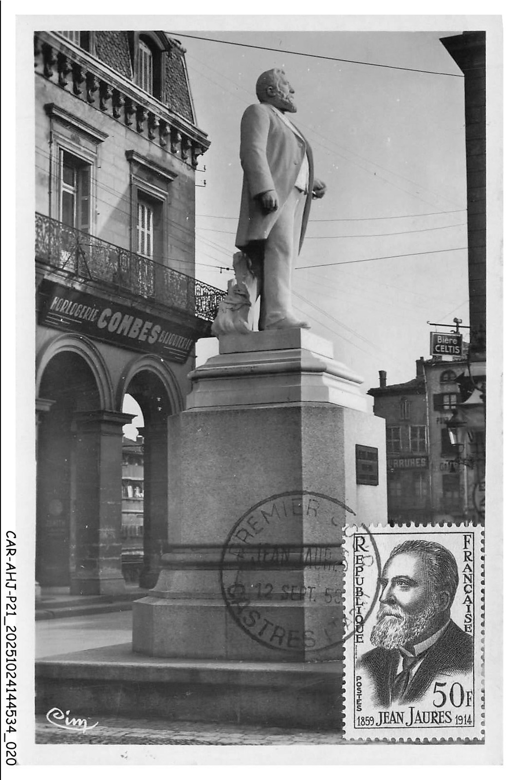 CAR-AHJP21-1114-CARTE-MAXIMUN - Castres - Statue Of Jean-Jaurès - 1959
