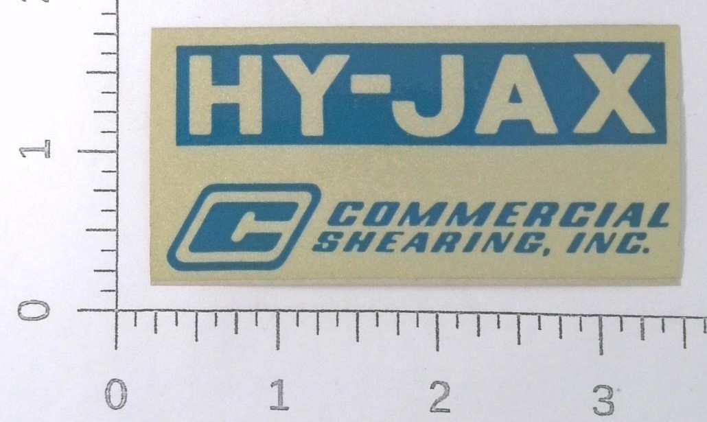 Vintage Commercial Shearing Inc Hy-Jax Coal Mining Sticker Decal