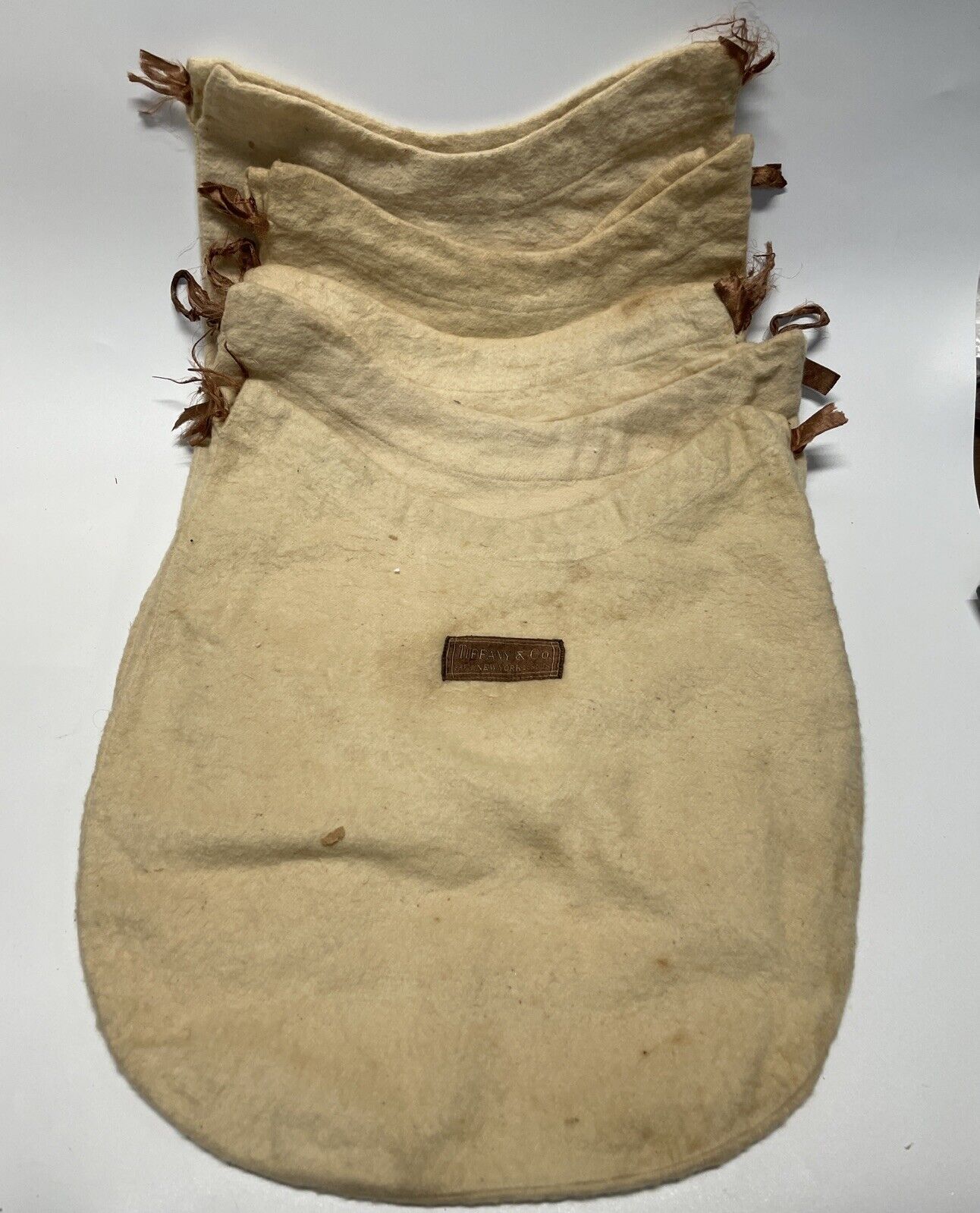 Tiffany & Co Cloth Anti Tarnish Bag Paris New York London Drawstring - Lot of 5