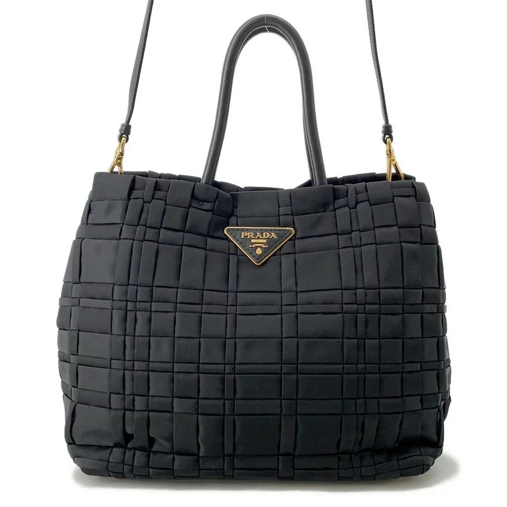 Prada Tessuto 2-Way Handbag Nylon Black Bn1653 *Gqt3127