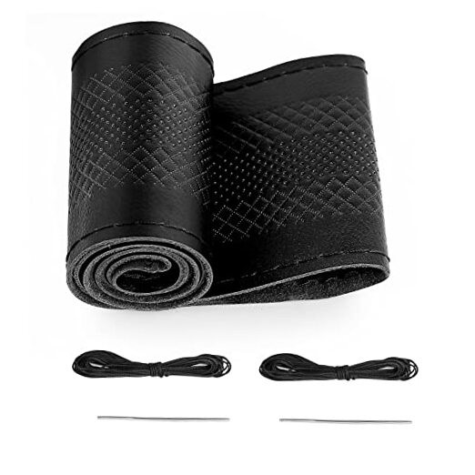  Steering Wheel Cover Leather for Car (Size) M4 Black