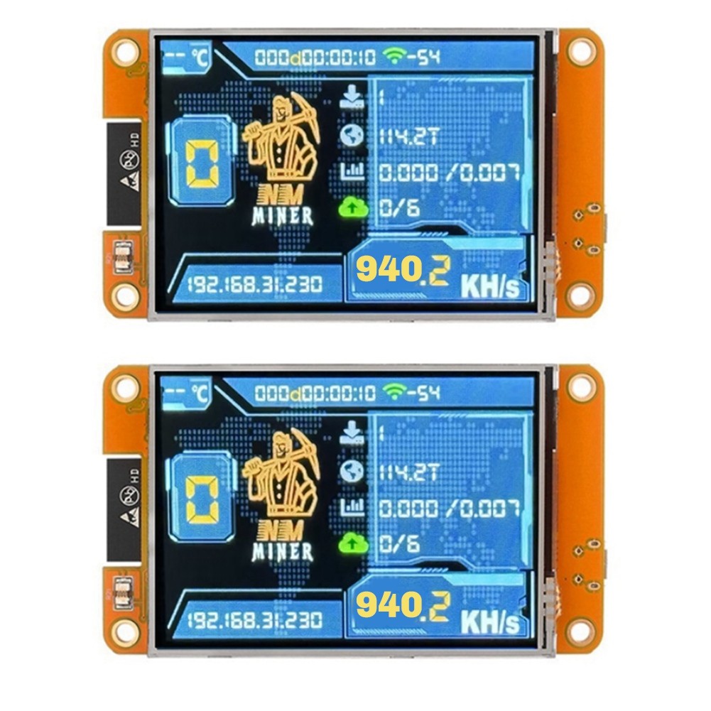 2 PCS V2 940KH/S Hashrate Lottery Miner 2.8 Display Bitco7171