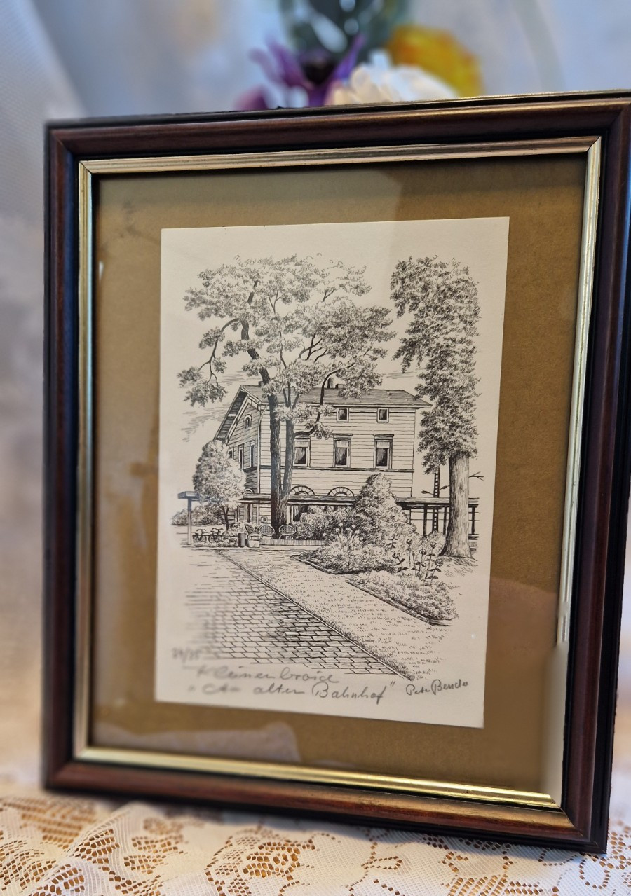 Picture etching at the old station Kleinenbroich PETER BENDER signed limit 34/35