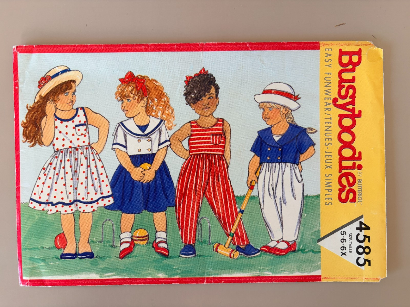 1990's Butterick Children's Jacket,Dress,Jumpsuit Pattern 4585 Size 5-6X UNCUT