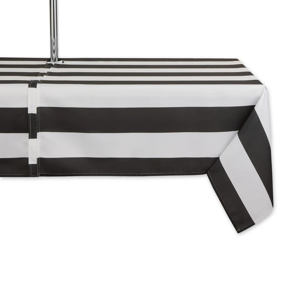 Black Rectangular Tablecloth 84 X 60 Spill Proof Stain Resistant For Patio