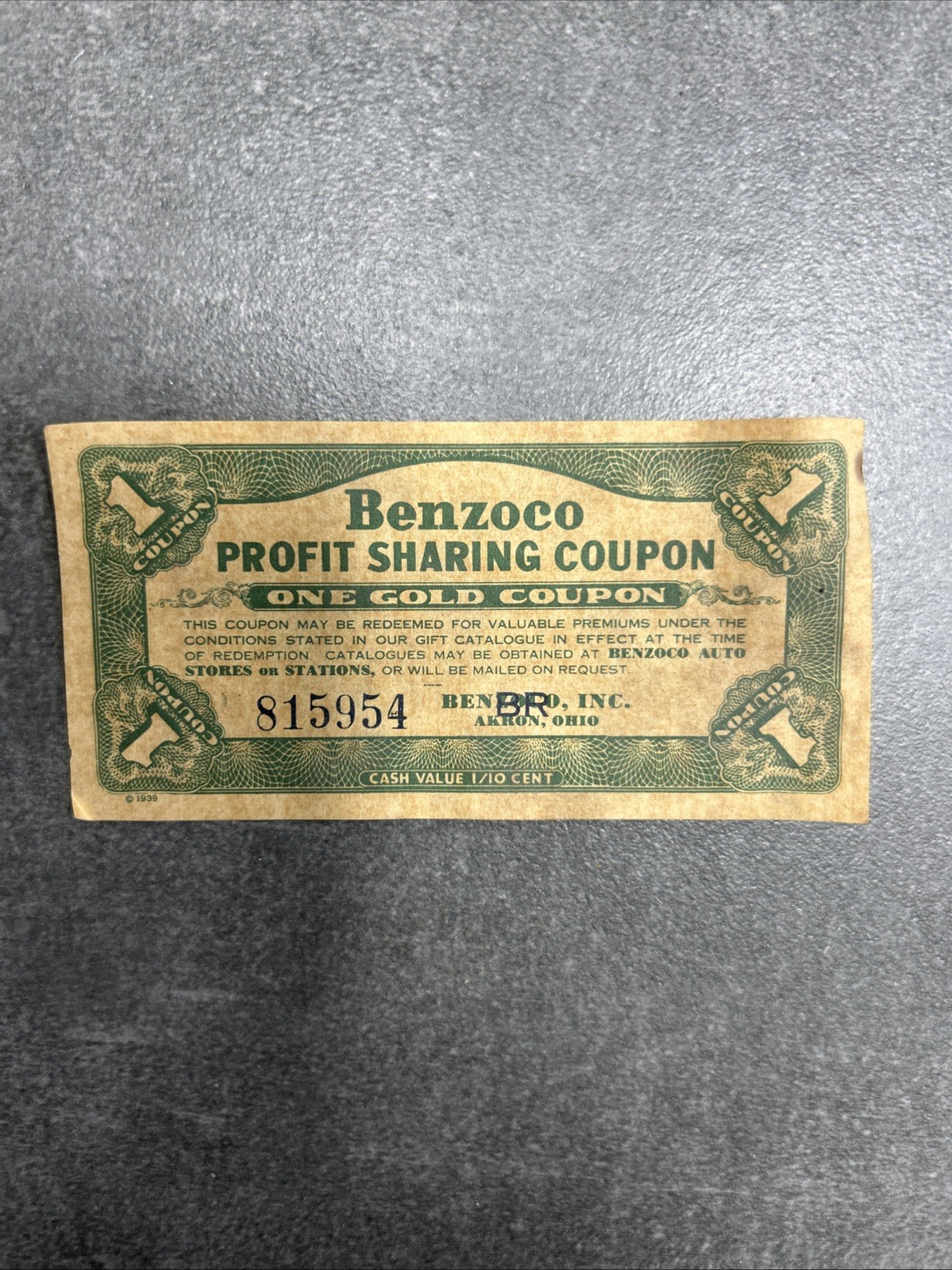 Benzoco Profit Sharing Coupon Akron Ohio