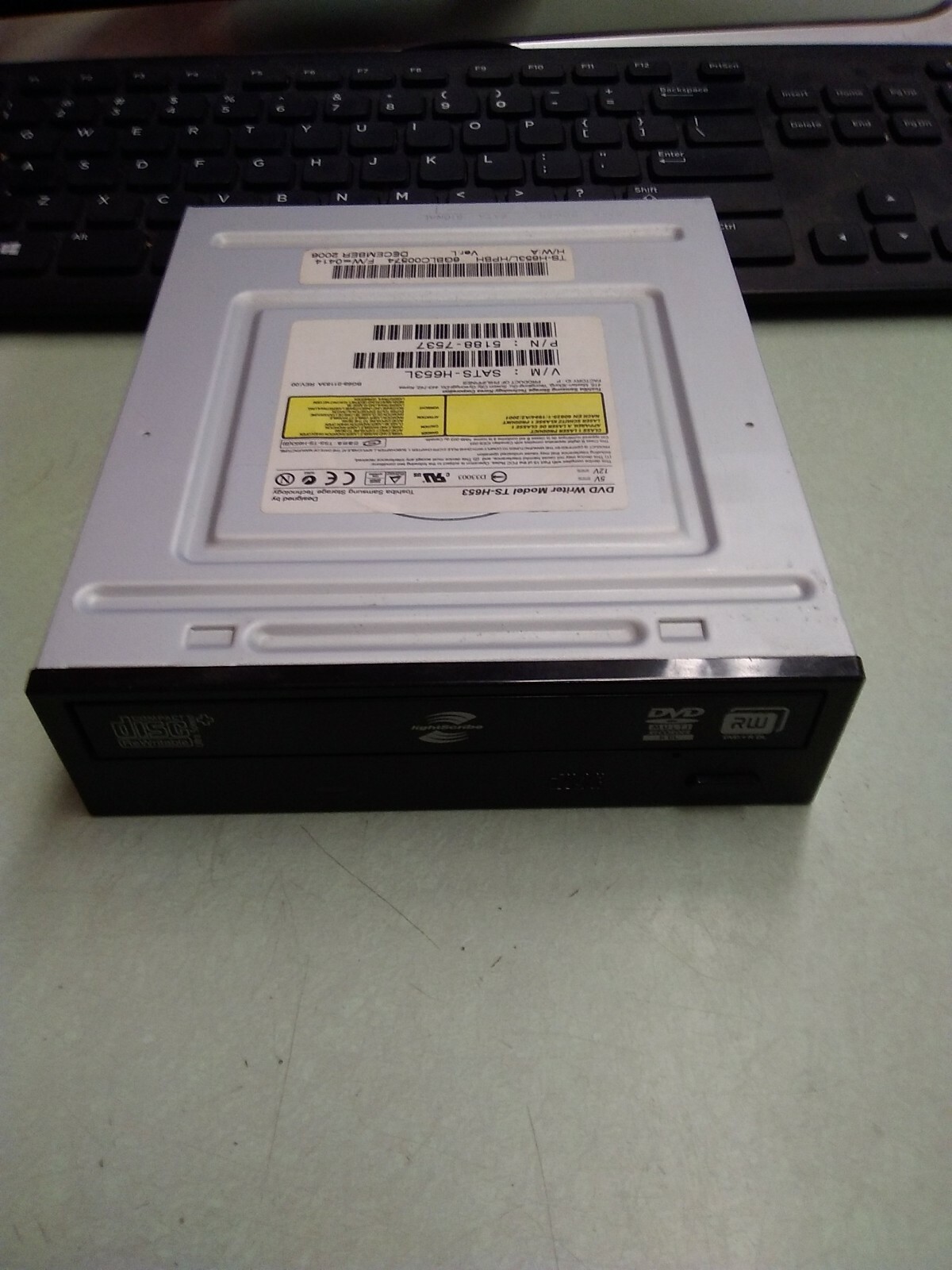 TOSHIBA SAMSUNG LightScribe DVD Writer Model TS-H653 TS-H653L/HPBH PN 5188-7537