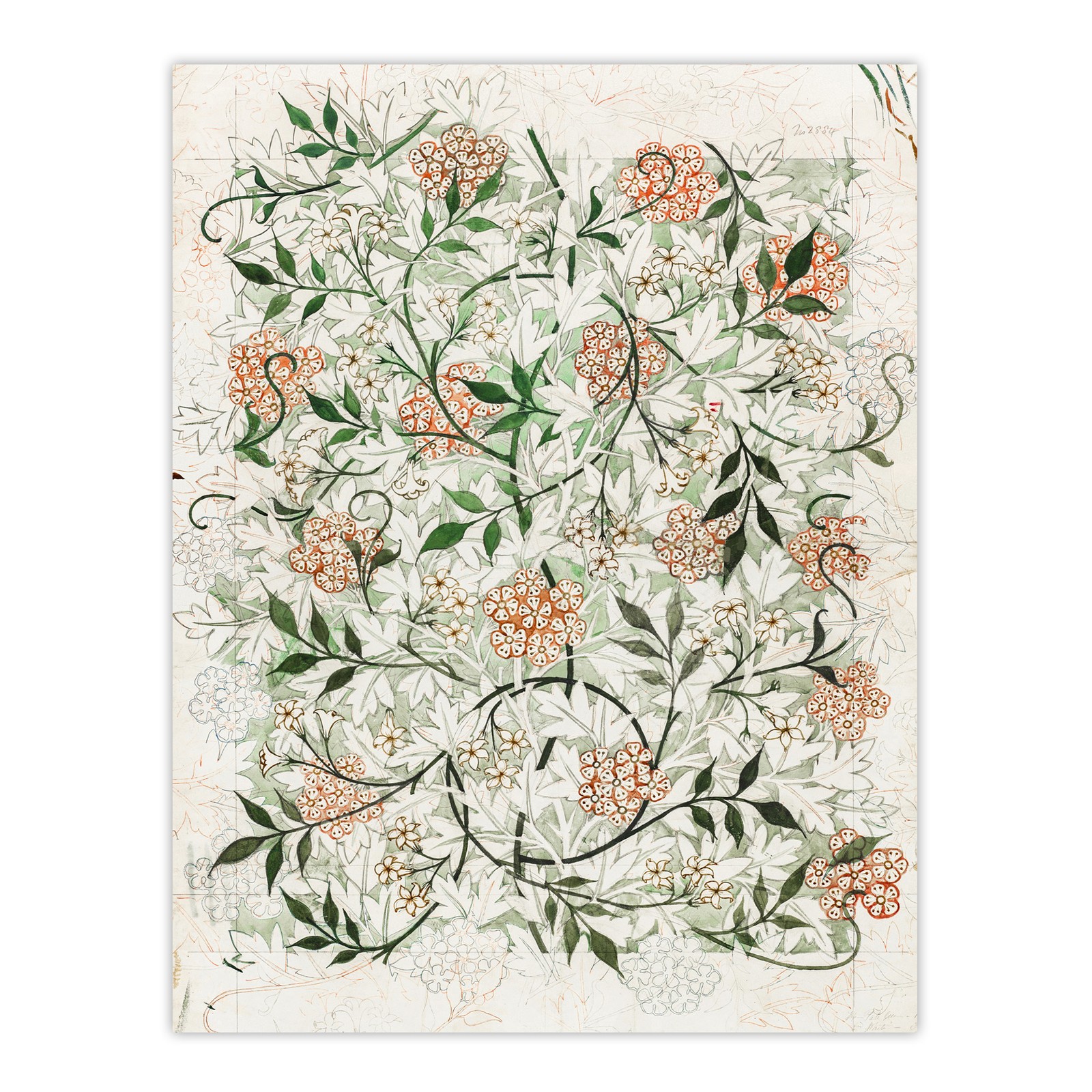 Wild Jasmine Floral Pattern Vintage Framed Wall Art Print William Morris