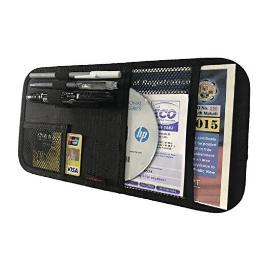  Car Sun Visor Organizer, Auto Visor Holder Interior Accessories Pocket Black