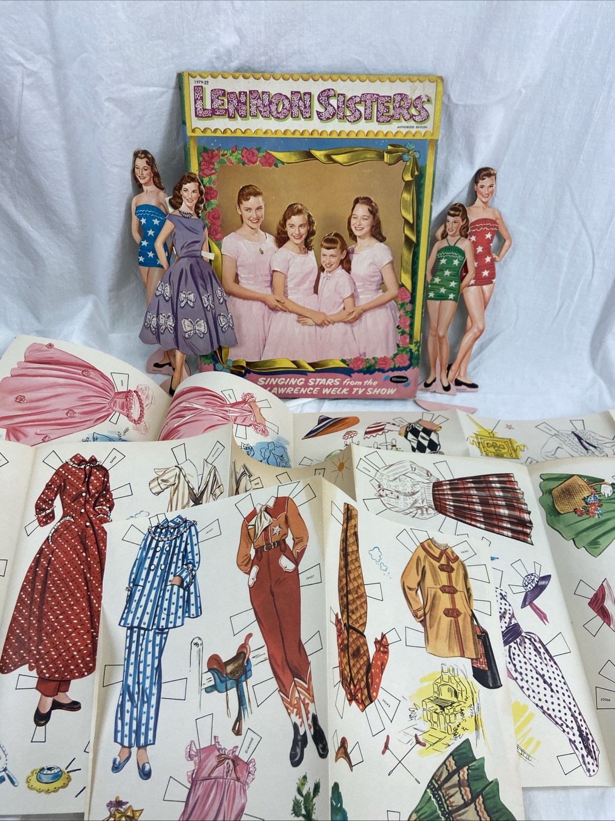 VINTAGE 1957 LENNON SISTERS PAPER DOLL WHITMAN RARE ORIGINAL MOSTLY UNCUT