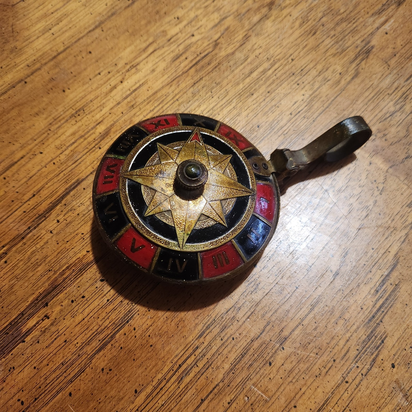 VTG Brass Roulette Wheel Ashtray Gambling Casino Roman Numerals Silent Butler