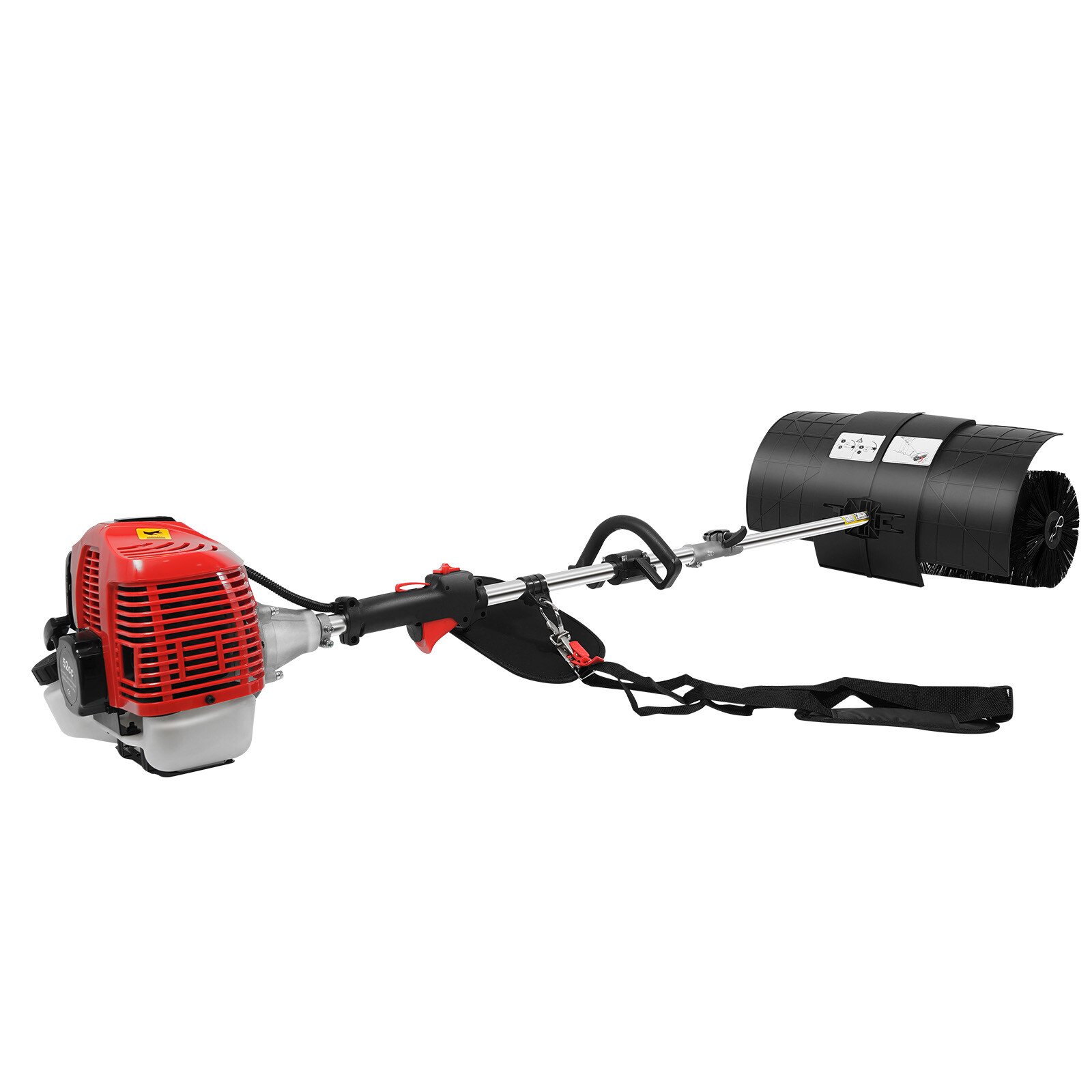 Heavy Duty 2 3HP Power Sweeper 52cc Handheld Gas Powered Broom Snow Dirt Walkway