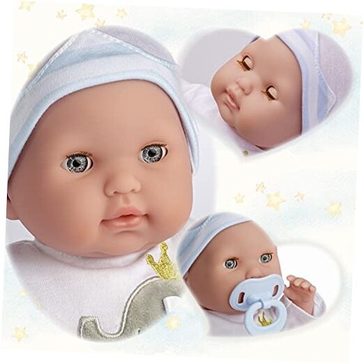 15" Realistic Soft Body Baby Doll with Open/Close Eyes |  - Blue Gift Set