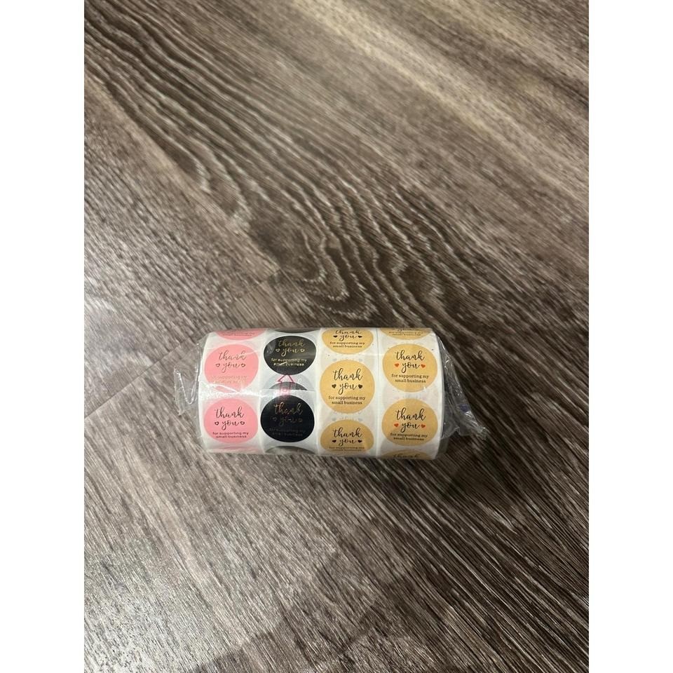 Roll of Thank You Stickers For Supporting My Small Business Round Labels