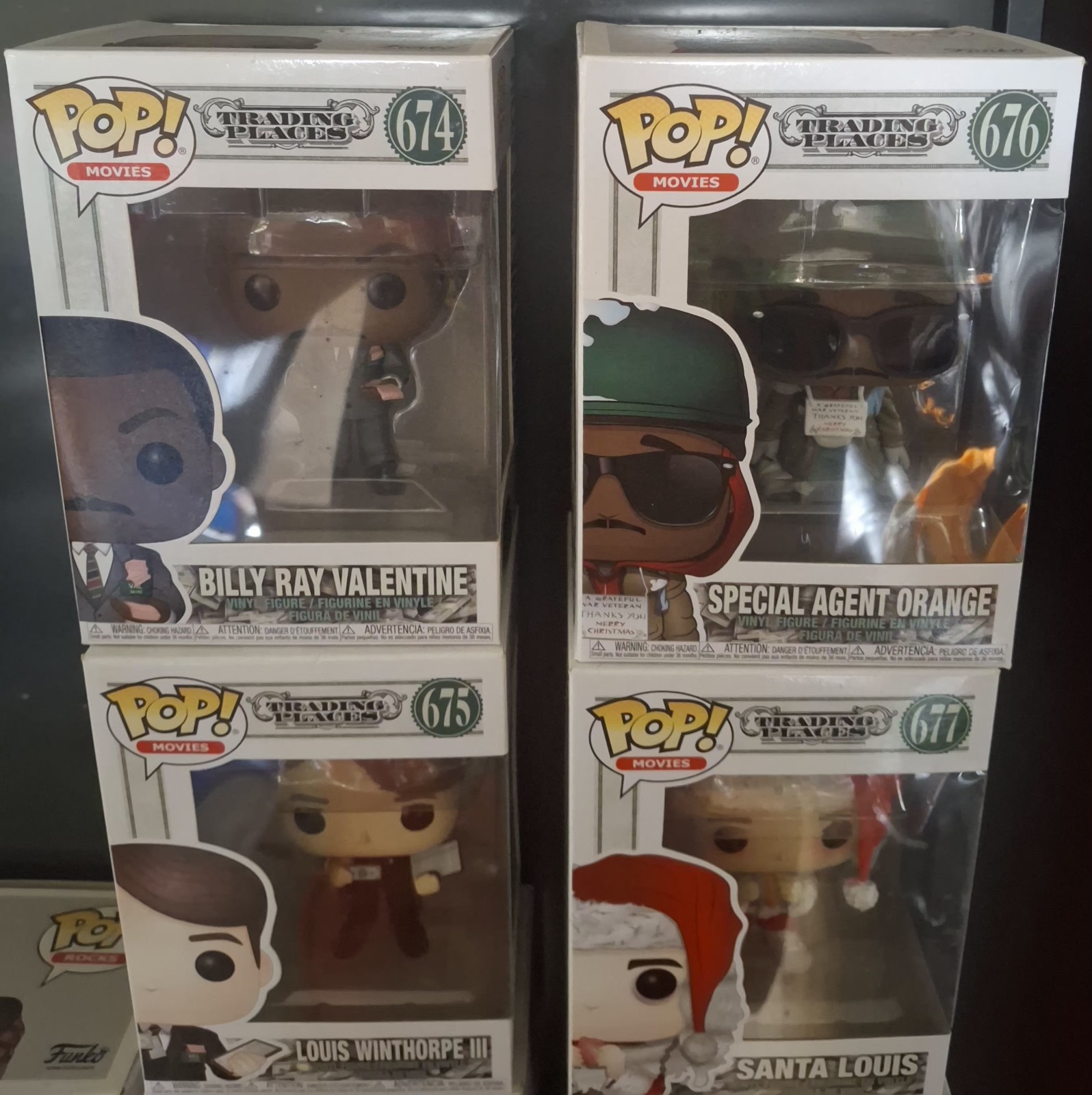 Set of 4 Funko Pop! Movies Trading Places Louis & Billy Ray- 674, 675, 676, 677!