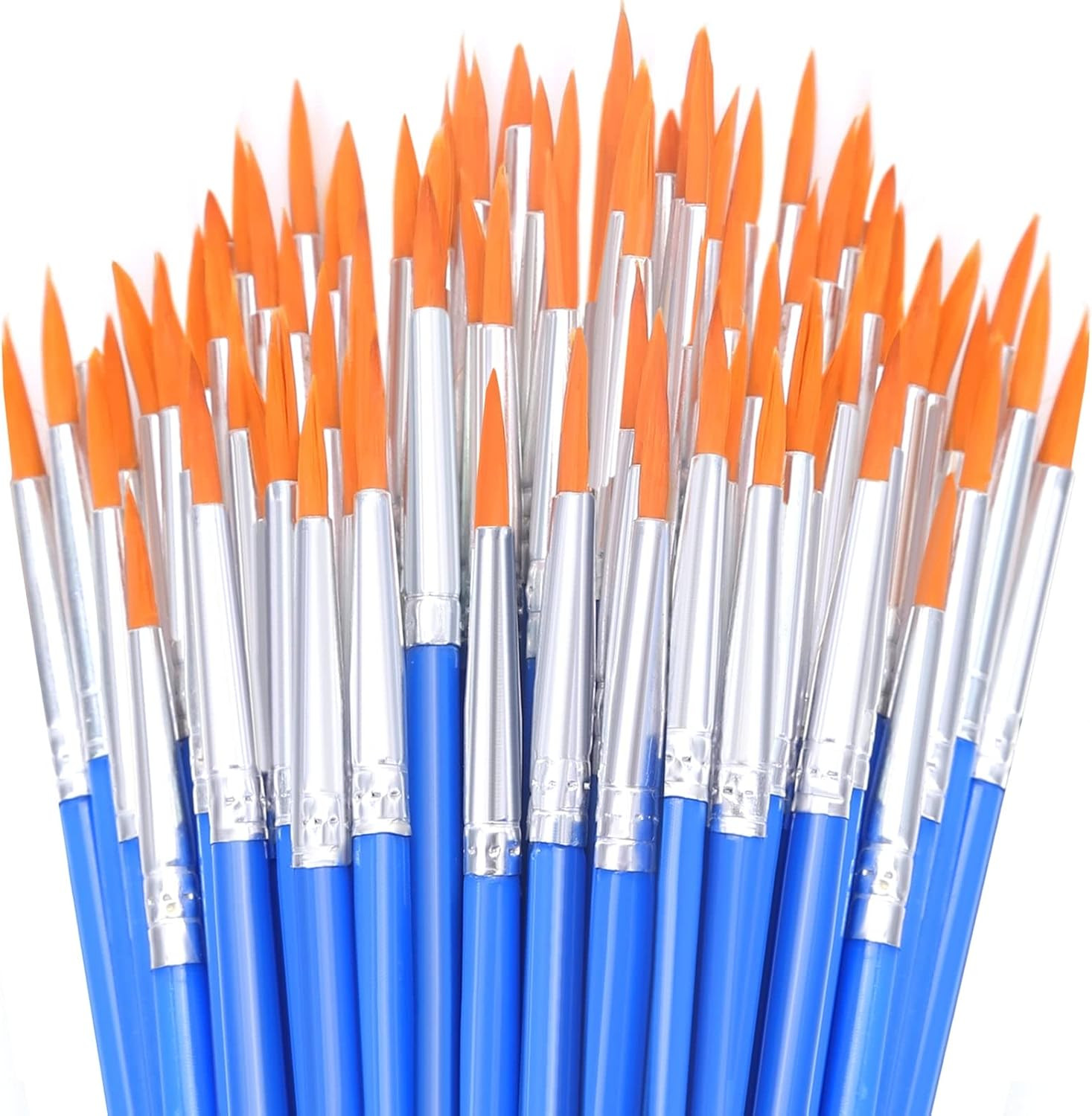 50Pcs round Paint Brushes Bulk,  Small Paint Brushes Classroom Brushes Set for K