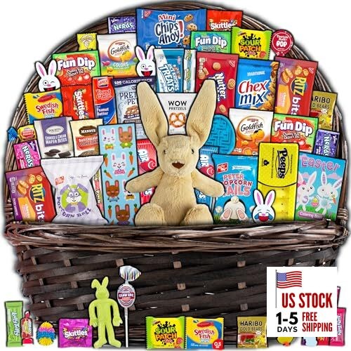 Brown Easter Basket for Kids and Adults (55ct) - Already Filled 55ct-Brown
