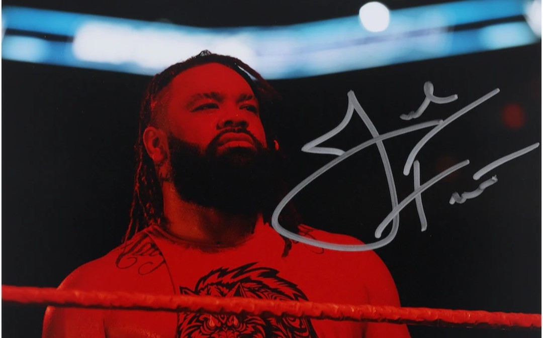 Jacob Fatu Signed 8X10 WWE CLOSE UP Color RP Photo 
