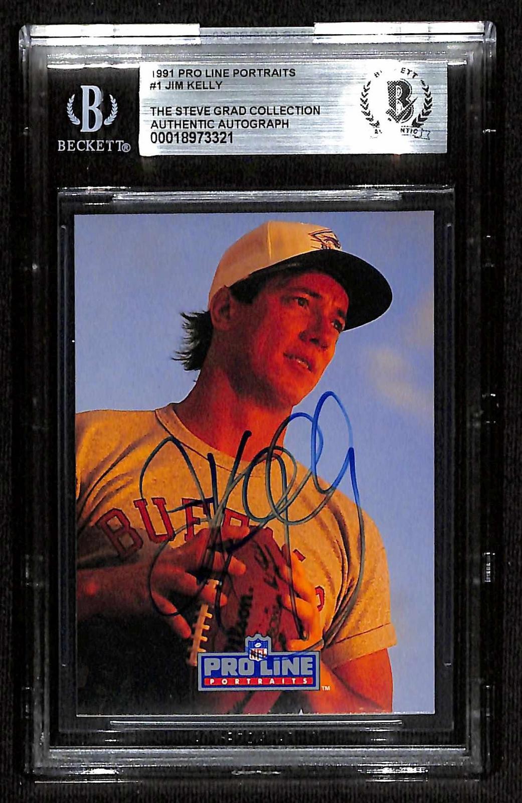 Jim Kelly Buffalo Bills HOF Signed 1991 Pro Line Portraits #1 Card Beckett