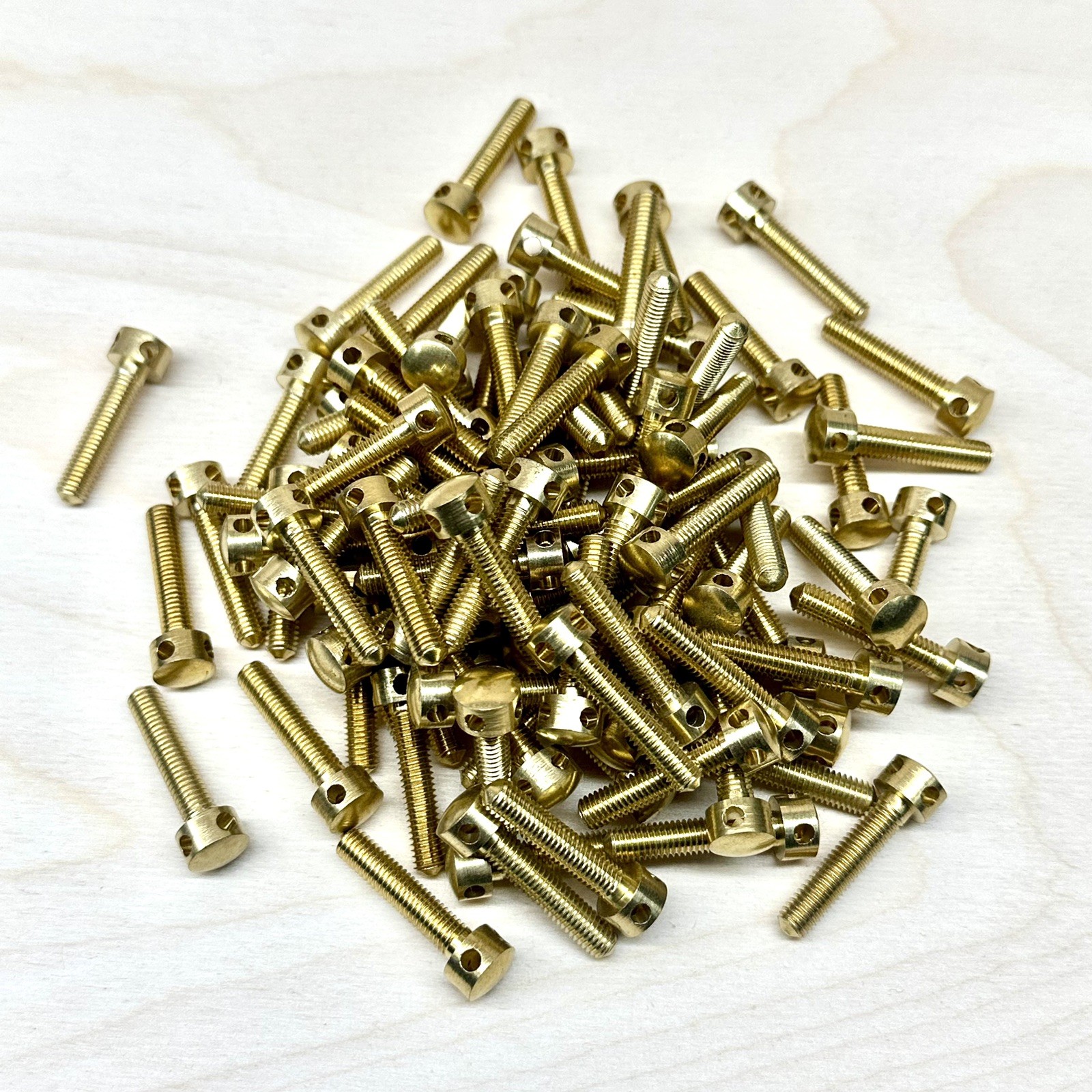 90 Solid Brass Capstan Screws, Grand/Vertical Piano Keys #10 x 32, 1-1/8" Long