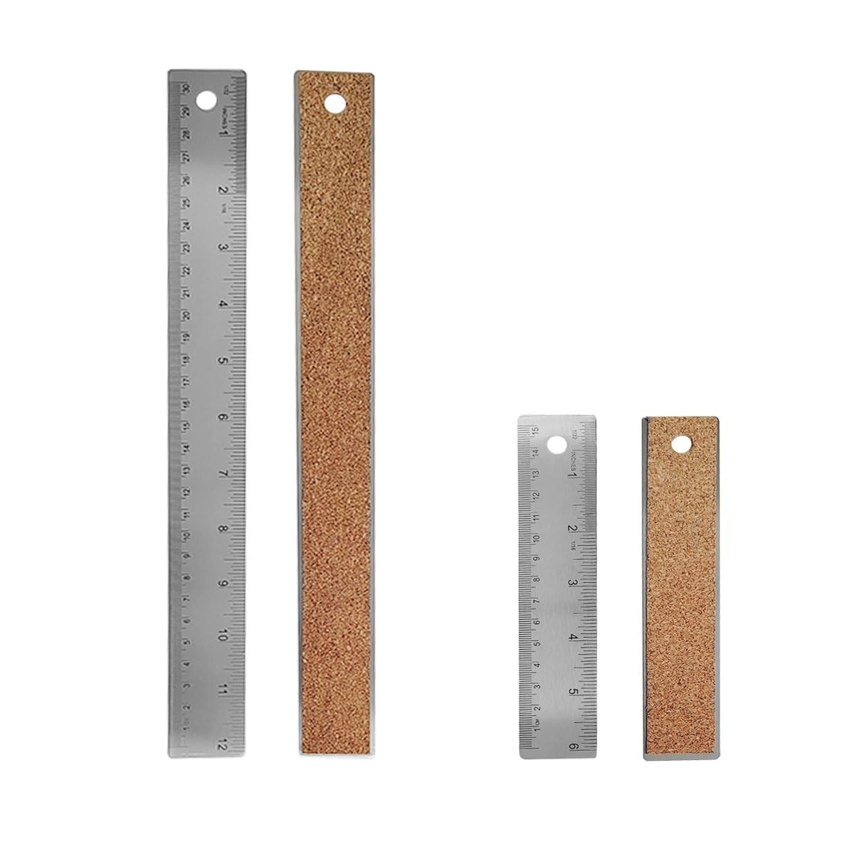 6-Inch and 12-Inch Stainless Steel Metal Ruler with 2 Pcs(6 inch+12 inch) 