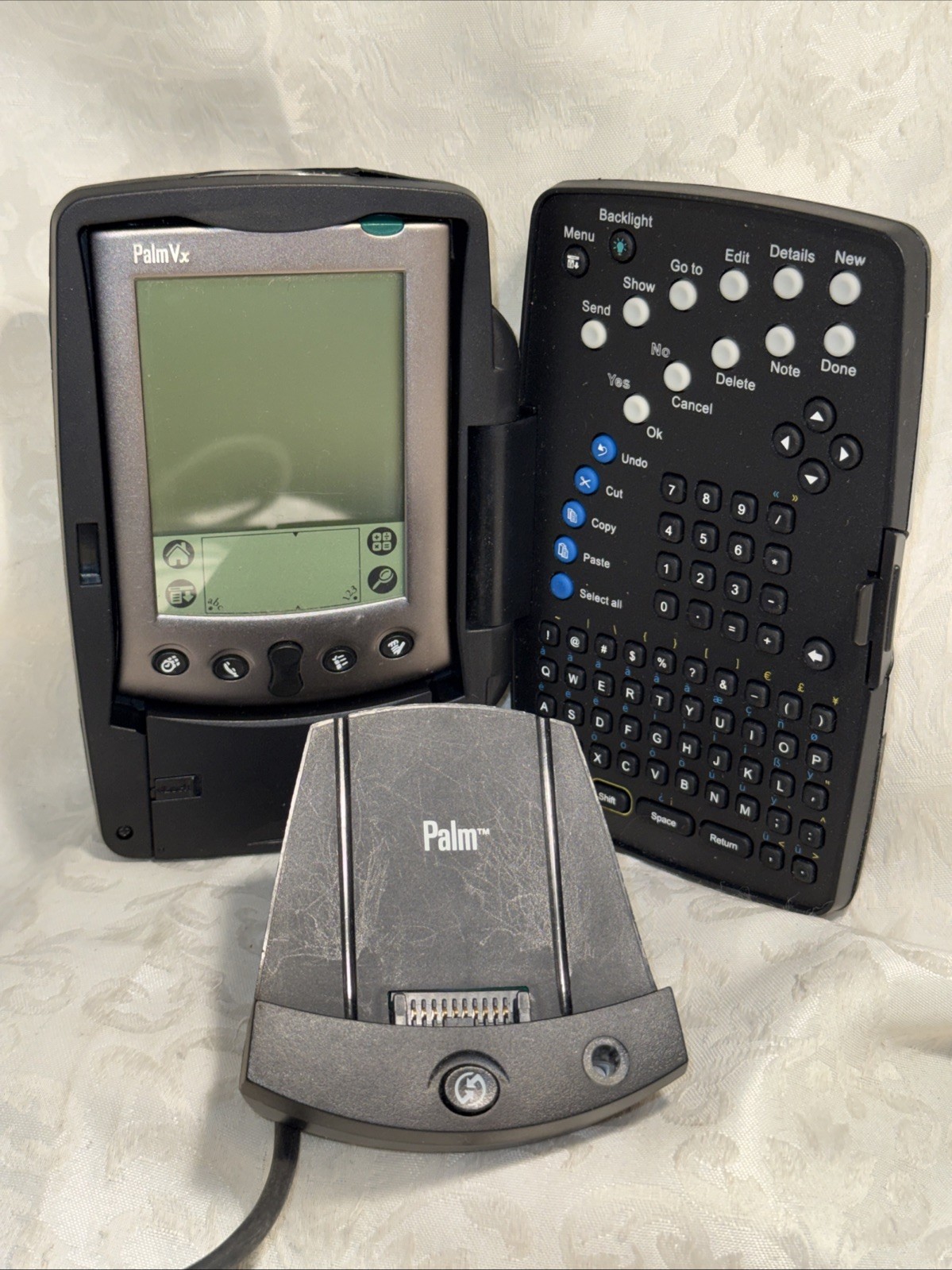 Palm Pilot Vx PDA, Dock, Fellowes "Type N Go"  98040 All In One Keyboard & Case