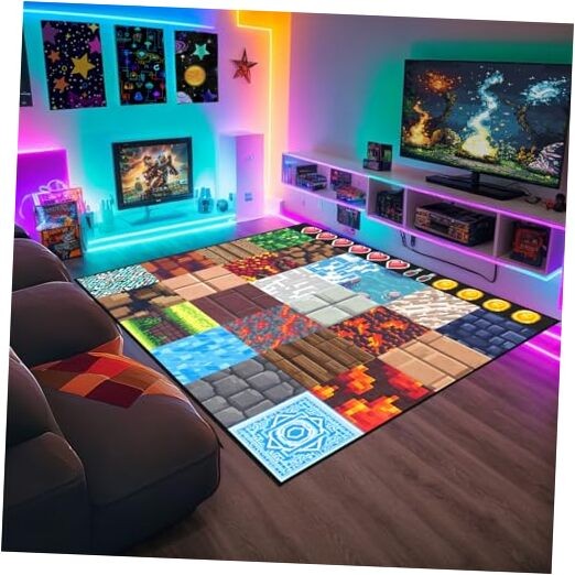 Cool Game Rug for Teen Boys Room Funny Gamer Rug for Boys Bedroom, Gaming 