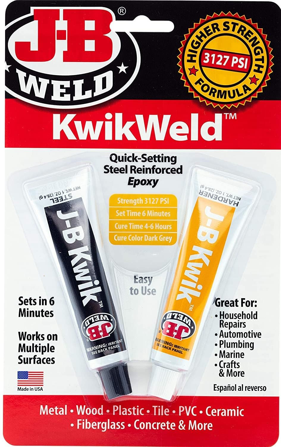 8276 KwikWeld Quick Setting Steel Reinforced Epoxy - Dark Grey 2 oz