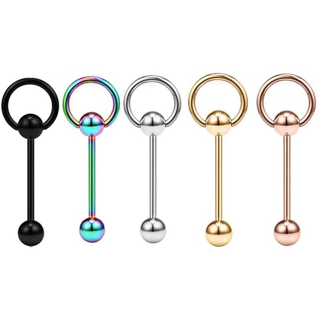 Stainless Steel Ball Barbell Bar Tongue Ring Studs Nipple Body Piercing Gift