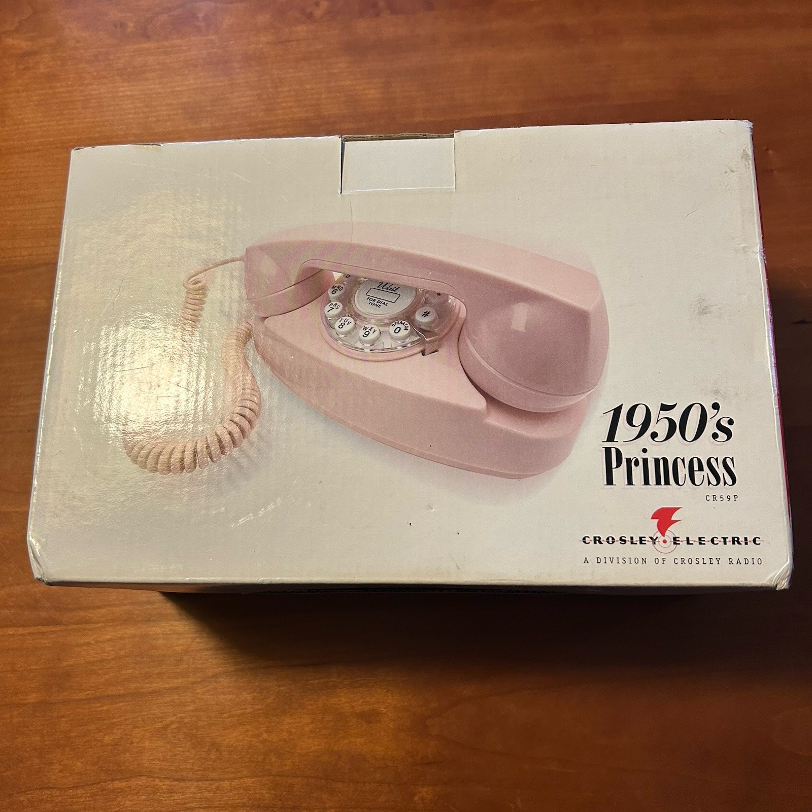 New Pink Crosley CR59PI Princess Phone Retro 1950 Style Rotary Boxed