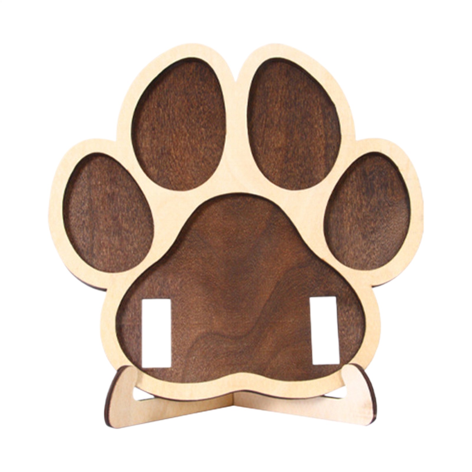 Dog Memorial Frame Cute Wooden Paw Shape Ornament Pet Photo Frame