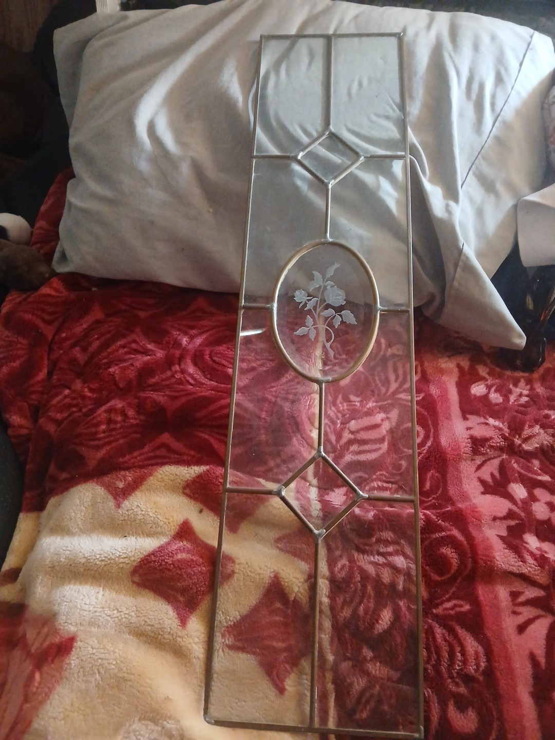  vintage leaded beveled glass window...