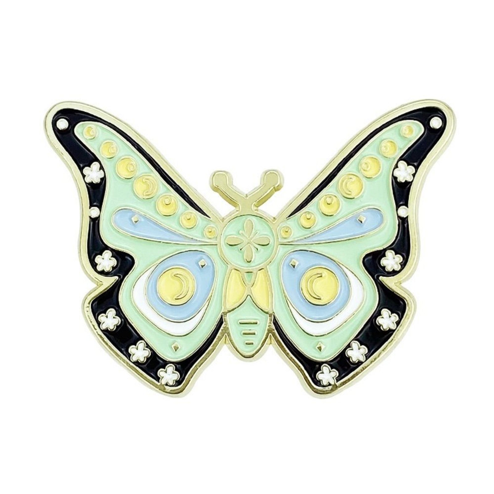 Pastel Celestial Butterfly Enamel Pin – Gold-Tone Accents