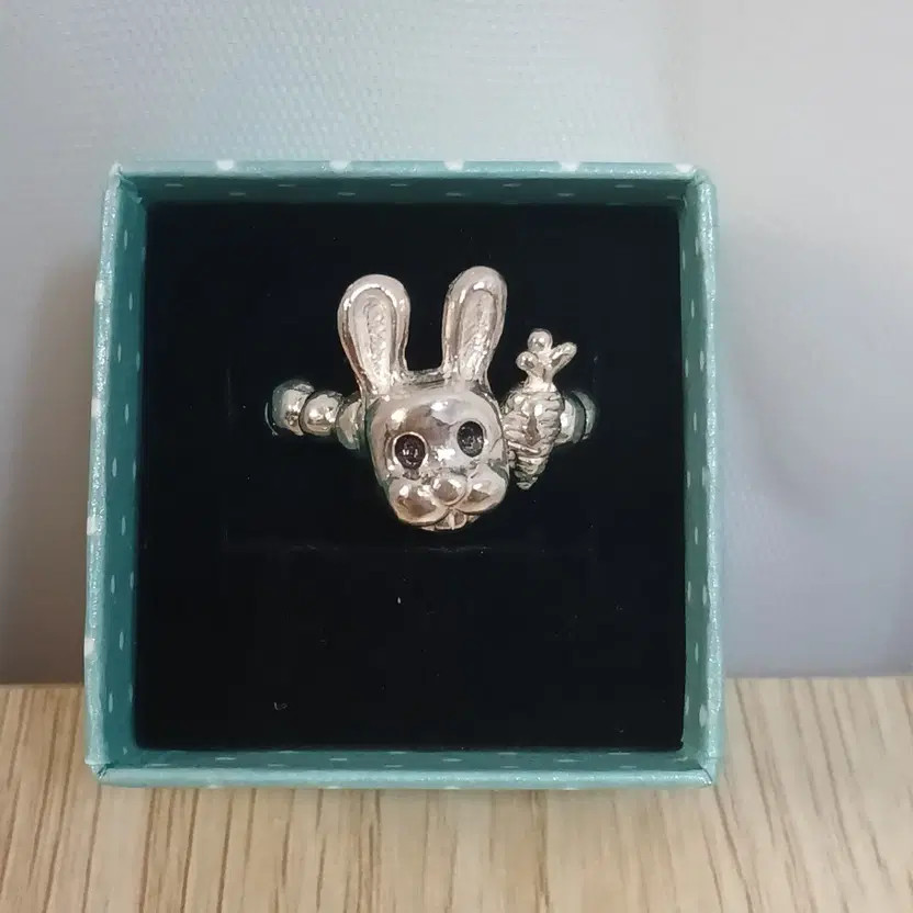925 Silver Ring - New Bunny & Carrot Design, Size 17