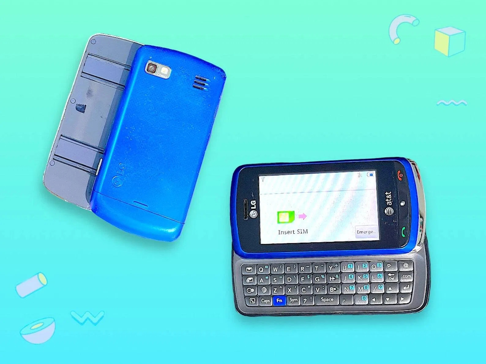 Vintage Y2K Blue LG Keyboard Flip Cell phone.Works.