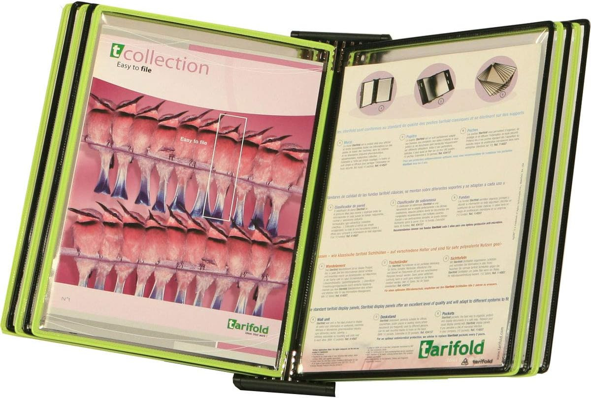 Wall Mount Reference System with 10 Double-Sided Green & Black-Framed Display Po