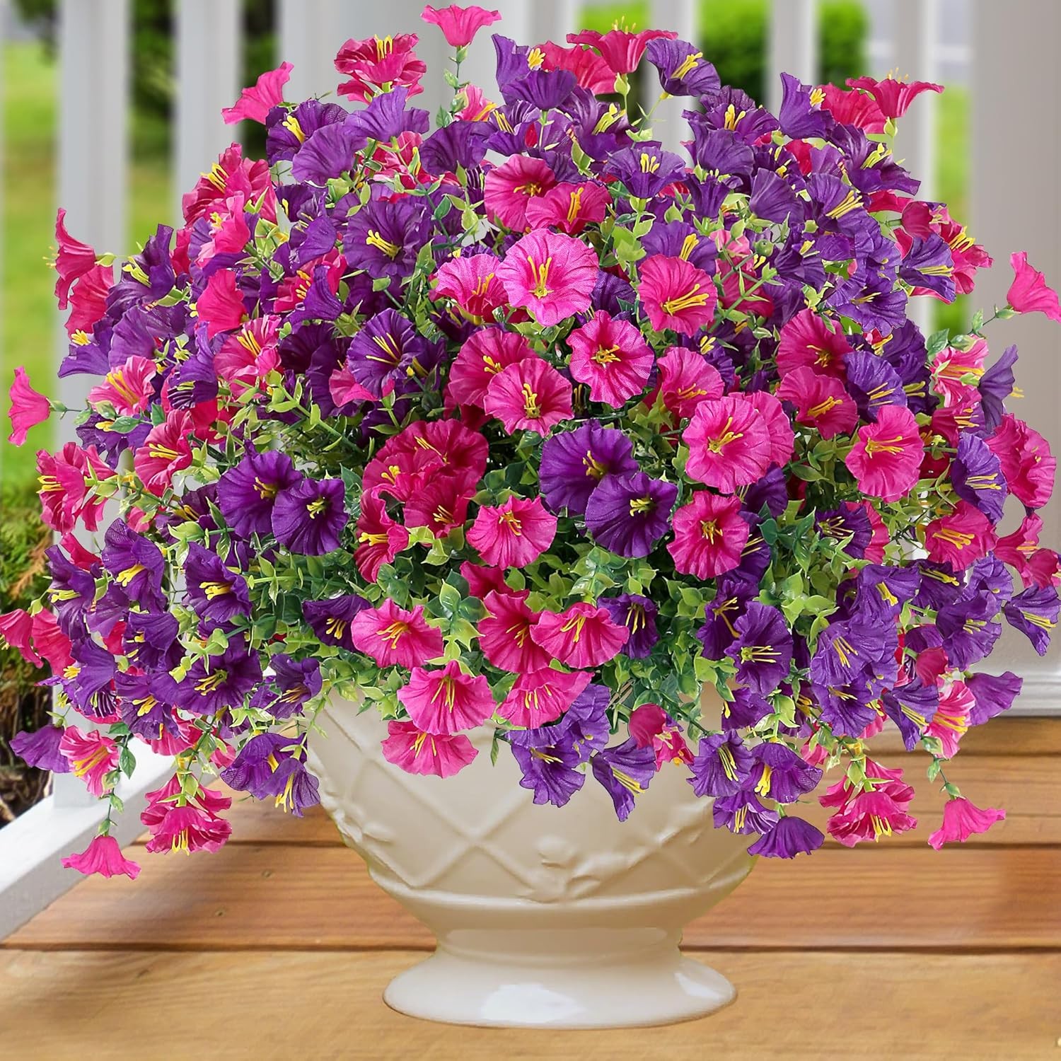 Artificial Flowers for Outdoors 12 Bundles Realistic Faux Plants UV Resistant Fa