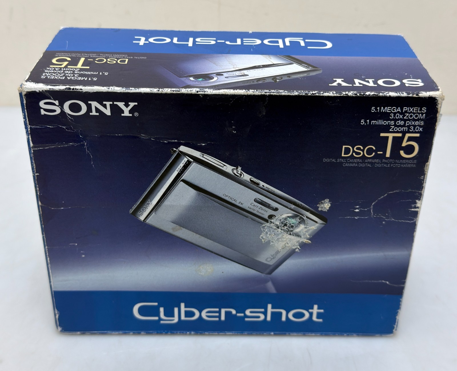 Sony Cybershot DSC-T5 All Metal Ultra Compact 3x Zeiss Lens works perfect boxed