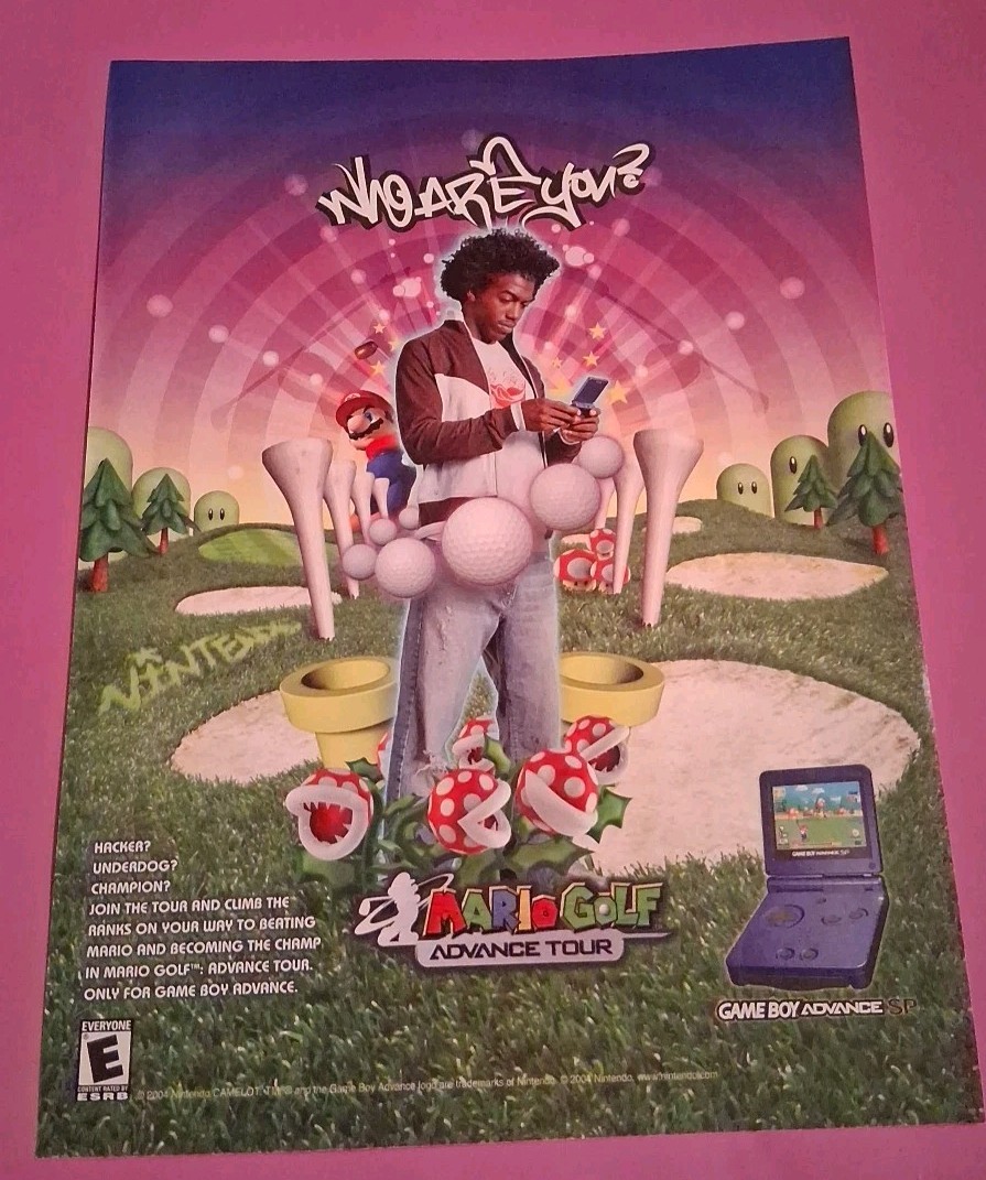 Mario Golf Advance Tour Game Vintage Print Ad 2004 8x11