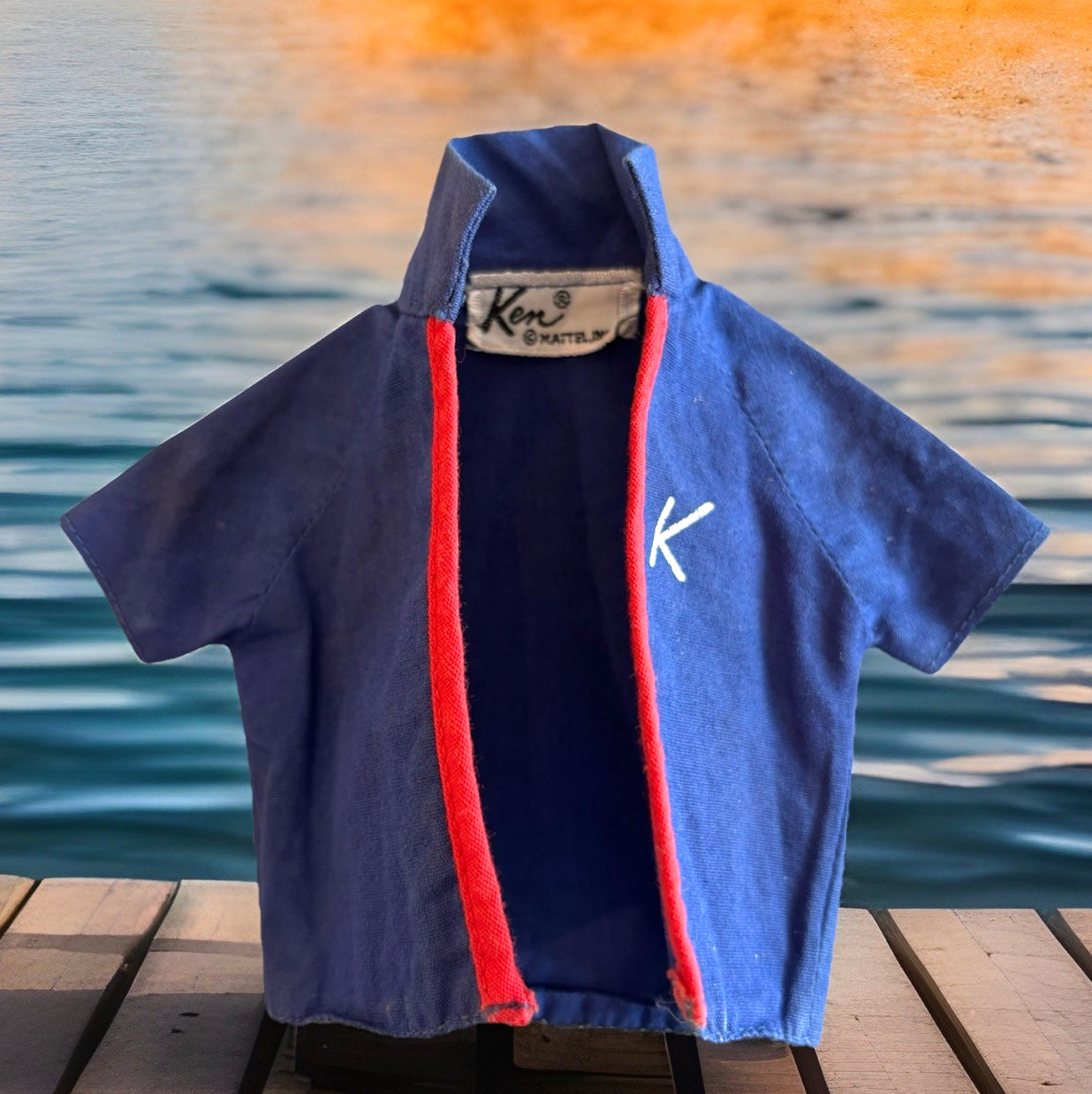 Vtg. Original Barbie Doll Clothes Ken Doll From Set 1020 Beach Shirt 1965-1967