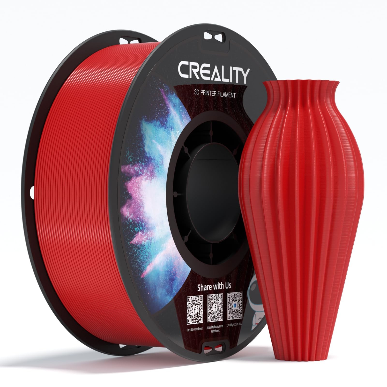 Creality PETG Filament 1.75mm, 3D Printer Filament, Excellent Petg - 1kg Red 