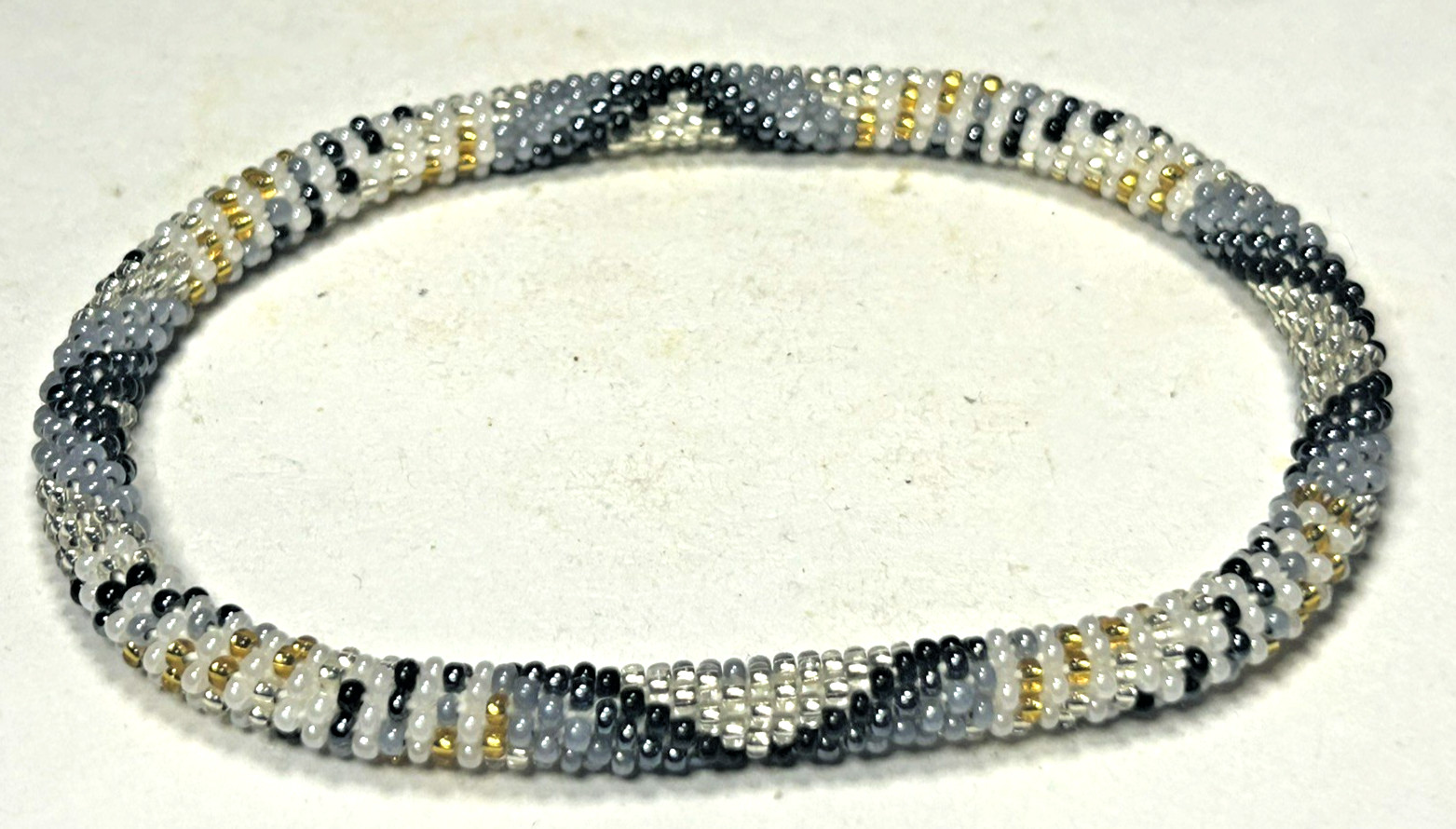 Lotus Sky Anklet - Black White Gold Gray