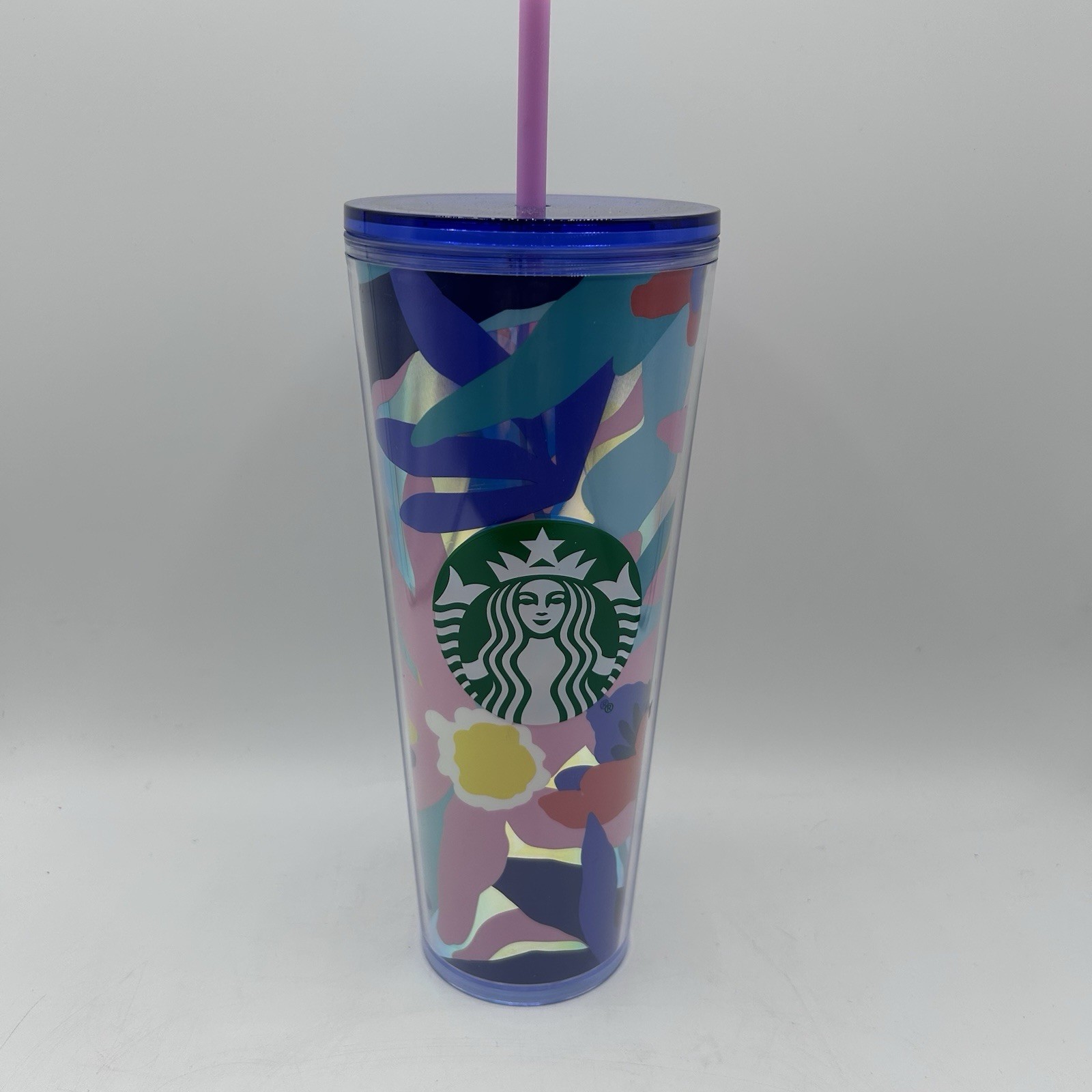 Starbucks Company Summer 2021 Collection Plastic Cold Cup with Lid and Straw