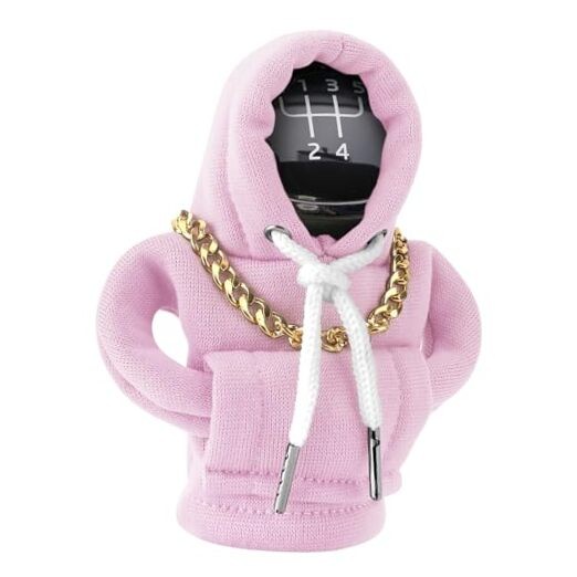 Funny Gear Shift Hoodie Cover, Car Shifter Knob Sweatshirt, Universal Pink