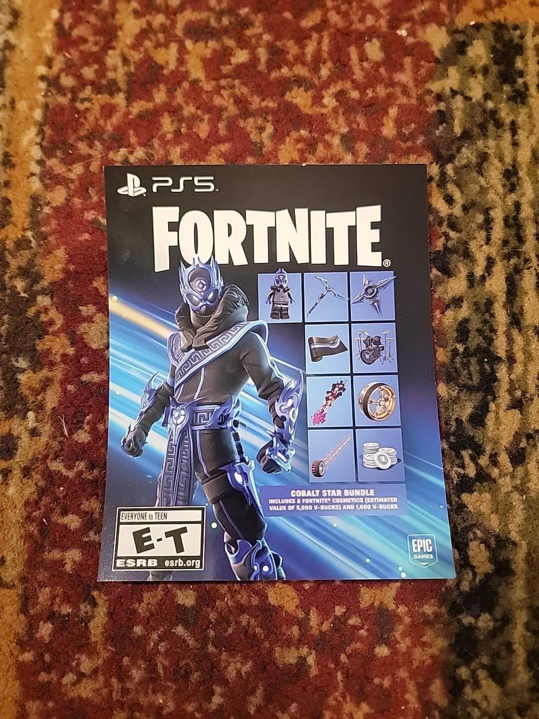Fortnite Cobalt Star Bundle PS5 Code + 1000 V-Bucks NEW UNSCRATCHED Free Ship